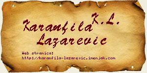 Karanfila Lazarević vizit kartica
